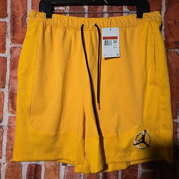 NIKE Air Jordan MVP Shorts Yellow Mesh Sundial Basketball Men's Size Large - Picture 6 of 7